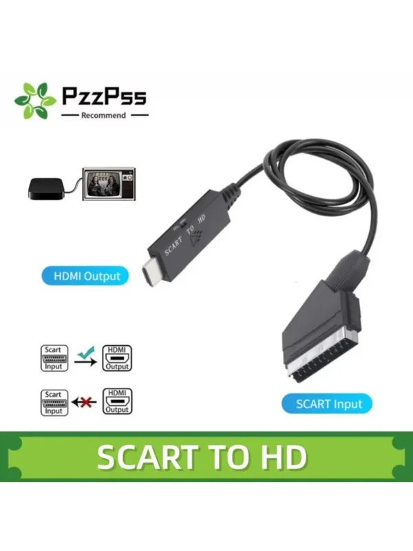 AliExpress - 1M Scart zu HDMI Konverter Scart HDMI 1080P mit Scart-Eingangskabel HDMI-Ausgangsanschluss für HDTV STB VHS Xbox PS3 DVD