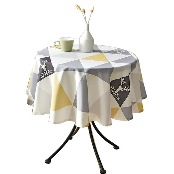 Round Fabric Tablecloth, Waterproof, Anti-scalding, Wash-free, Household PVC Round, Small European Style Round Tablecloth