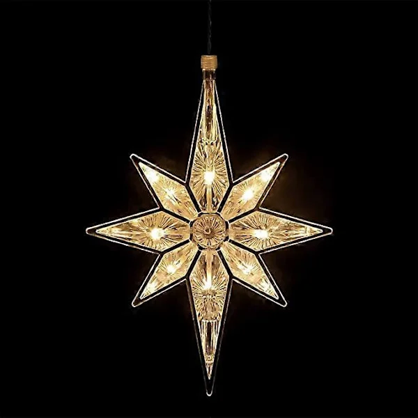 Kongque - 10,8 tum Betlehem Julstjärna Fönsterlampa Plast Belyst Stjärna Trädtopp Dekoration Stora Hängande Stjärnor Jul Fönsterlampa Led{HH}