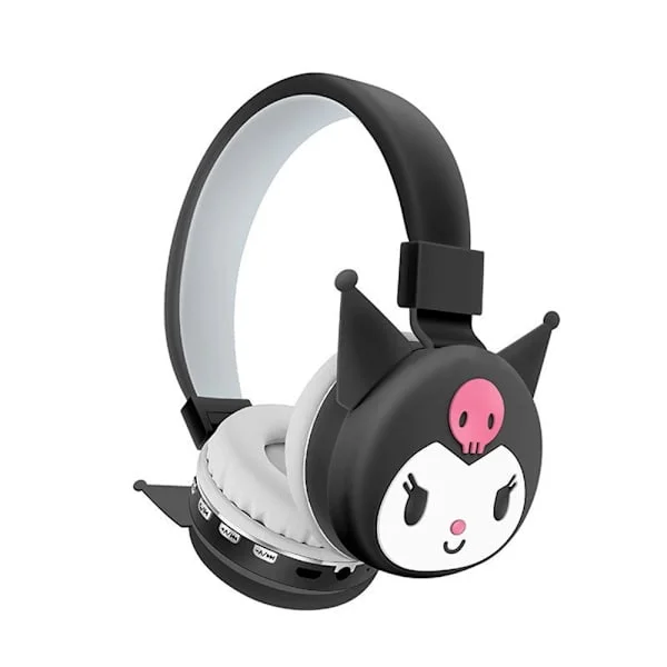 [KK]Kuromi Kids Bluetooth Headphones - Wireless On-Ear Headset, Comfortable Kids Music and Gaming Headphones Black