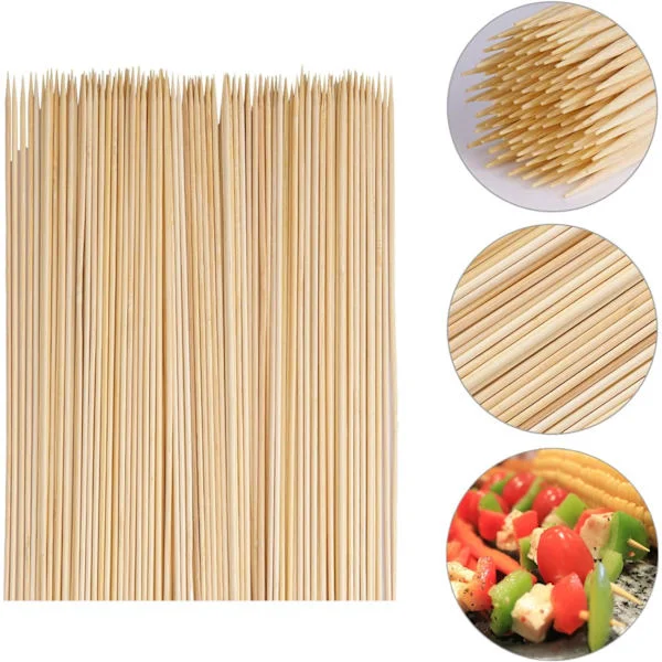200 stk trespyd i bambus for grillspyd, grillpinner, grillspyd i bambus for grillfester, grønnsaker, frukt, familiefester (2,5 mm * 25 cm)