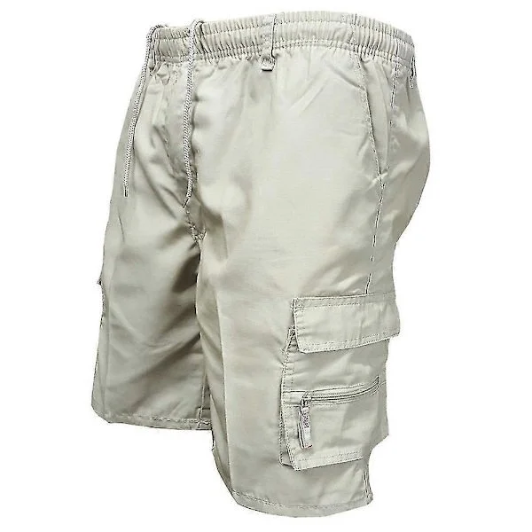 Herre Almindelige Cargo Shorts med Snøre Sommerferie Strand Casual Multi-lommer Elastisk Talje Shorts