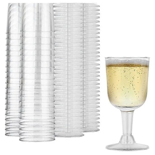 Klare Plast Vinglass Resirkulerbare - Knusesikre Vinglass - Engangs- og Gjenbrukbare Kopper For Champagne Dessert