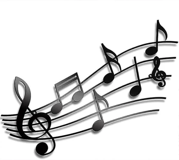 Musik Metall Väggdekor, Metall Väggskulptur, Noter Väggkonst i Metall, Musik Siluett Väggdekoration, För Heminredningspresenter