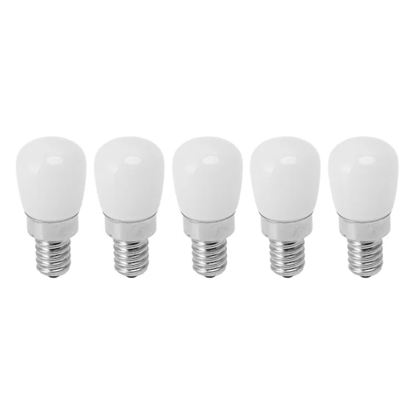 Kjøleskapslampe, LED-lyspære til kjøleskap med minimalt energiforbruk og bred bruksområde, myk belysning for hjemme- og kommersiell bruk (5 stk)