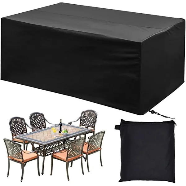 Möbelskydd för trädgård (200 * 160 * 70 cm), möbelskydd i polyester, vattentätt, UV-skyddande presenning, möbelskydd för trädgårdsbord