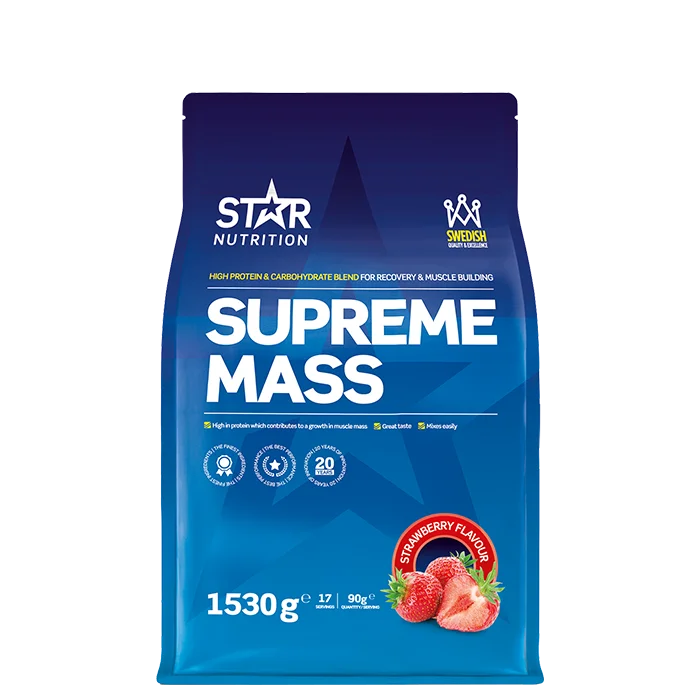 Star Nutrition Supreme Mass Gainer 1,53 kg, Jordgubb - Bodyman.dk