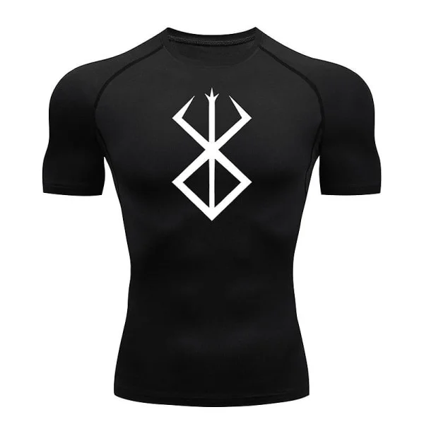 Anime Berserk Print Herre Kompresjonsskjorter Korte Ermer Treningssenter Trenings Fitness Undershirts Hurtigtørkende Sports T-skjorte T-skjorter 
