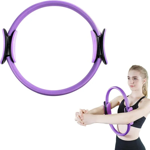 Pilatesring med dubbla grepp - Ringpilates för yoga och fitness, Pilatesverktyg för hemmet, Magisk ring för träning, Pilatesring för kvinnor