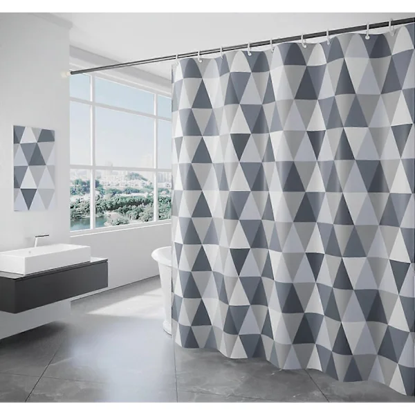 Duschdraperi, 200 x 220 cm (bredd x 220 cm, höjd 220 cm), vattentätt polyester, tvättbart, inkluderar 12 duschhuvuden.