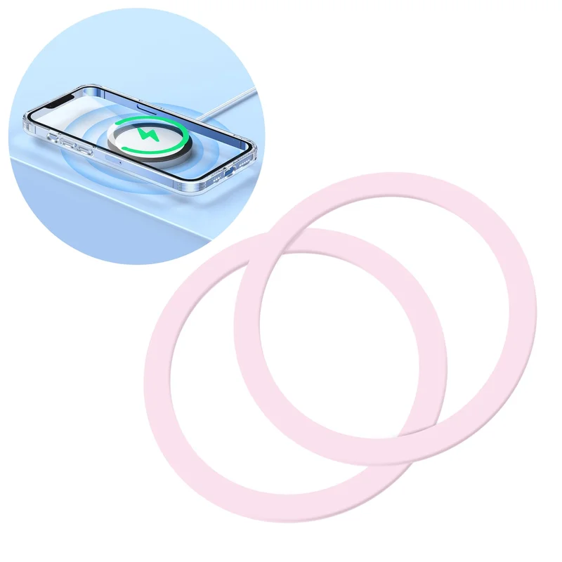Joyroom sett med magnetiske metallringer for smarttelefon 2 stk. rosa (JR-Mag-M3)