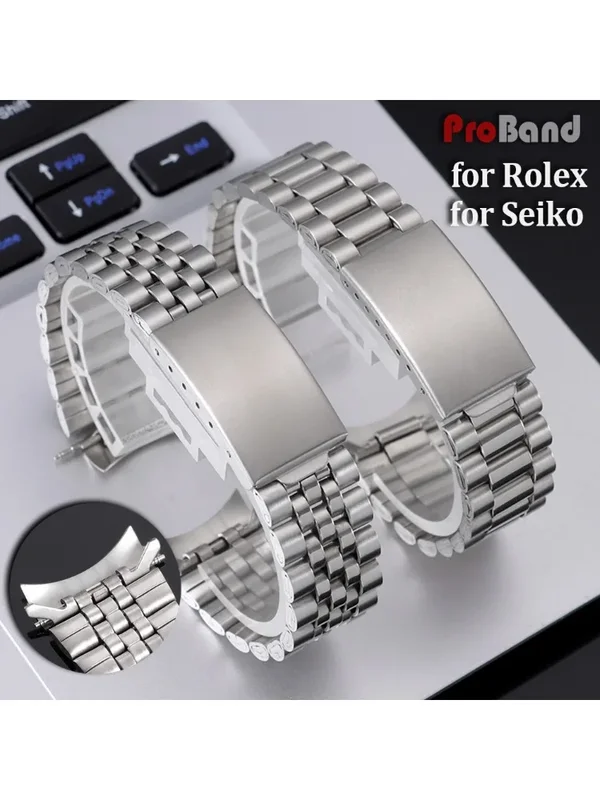 AliExpress - Bracelets de montre en acier inoxydable de 18 mm et 20 mm avec extrémités courbées pour Seiko Sports, bracelet de poignet pour homme, 
