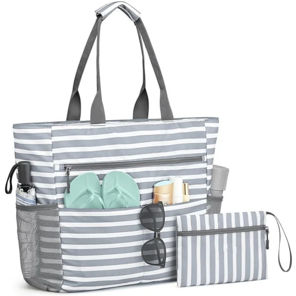 Women's Beach Bag Large Capacity - Waterproof, Foldable Bag for Beach Sand Resistant, with Cosmetic Bag and Pockets[GPA]