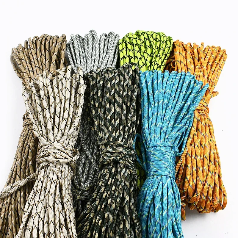 AliExpress - 5/10/20M 5mm Outdoor-Zeltseil 7-Kern-Strangseil Camping-Paracord für Taschen, Nähen, Klettern, DIY Handarbeitsmaterial