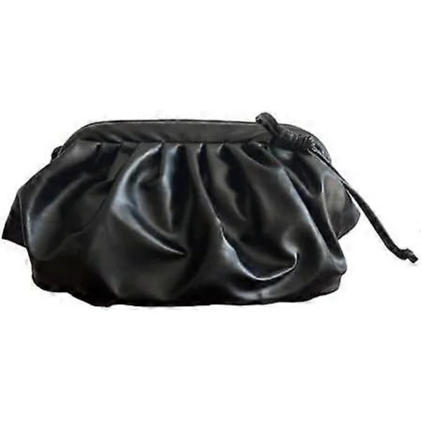 Soft Cloud Shaped Bag for Women, Crossbody or Clutch, Shoulder Bag - Black