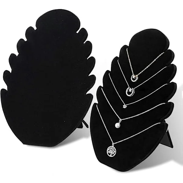 [SC]2-pack Halsband Displayställ, Svart Sammet Smyckeshållare Halsband Organizer Örhänge Display Halsband Hängare