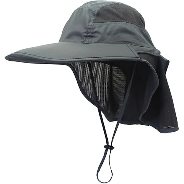 Solhatt Herre & Dame UPF 50+ Mesh Sommer Beskyttelse Utendørs UV Caps med Nakke Beskyttelse Pustende Pakkbar Jakt Fiske Strandhatt