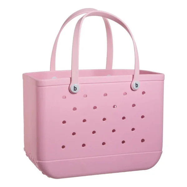 Rubber EVA Bag Bogg Style Hole Waterproof Durable Oversized Silicone Beach Bag PINK
