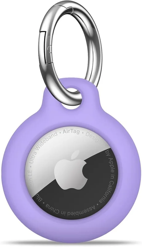 Airtag-hållare Air Tag-fodral med nyckelring, reptålig Airtags-nyckelring för Apple Air Tags, Airtag-tillbehör för GPS-spårare, lila