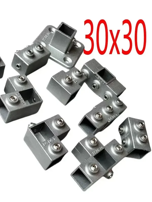 AliExpress - Connecteur de tube carré OD 30 mm en alliage d'aluminium, coudière à trois voies, raccord fixe pour tube carré, connecteur pour étagère 
