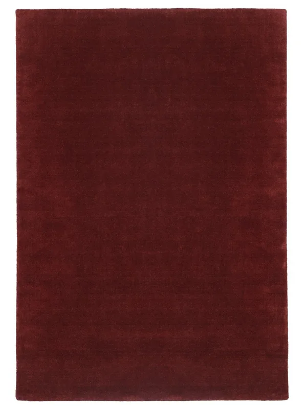 Handloom Velvet 160X230 Dark Red Plain (Single Colored) Wool Rug