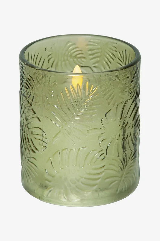 Star Trading - LED Kubbelys Flamme Leaf 10 cm - Grønn - Lys - Fra Homeroom