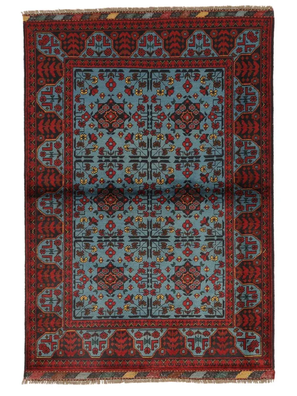 Kunduz Rug Oriental Black/Dark Red (Wool, )