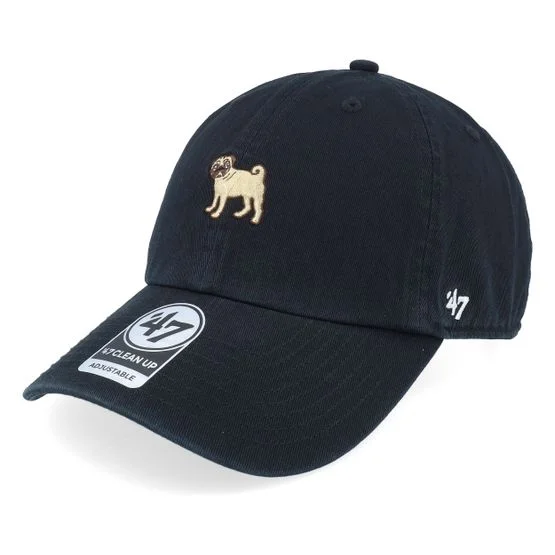 47 Brand - Svart unconstructed Caps - Dog Base Runner Icon 47 Clean Up Black Dad Cap @ Hatstore