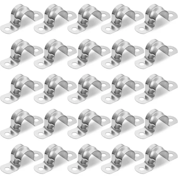 25 stk. fastgørelsesklemme slangeklemme 20mm 304 U slangeklemme rustfrit stål slangeklemme kort rørholder