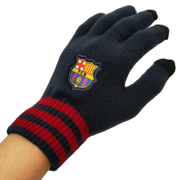 Fotbollslagslogotyp fanmerchandise, fleecefodrade handskar med pekskärmsfunktion, träningshandskar och värme.