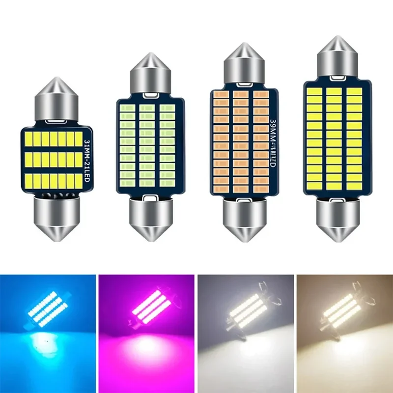 AliExpress - 2/4/10 pièces c5w C10W guirlande Led 31mm 36mm 39mm 41mm lumières intérieures Canbus LED lampe de lecture voiture dôme lumière plaque 