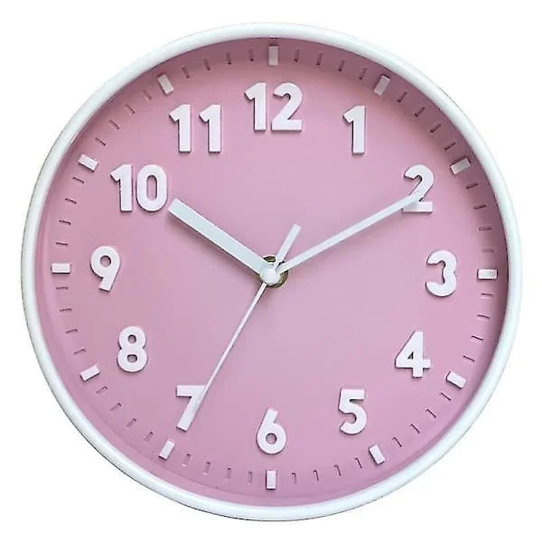 Moderne Enkel Vegg Godterifarge Klokke Stille Stue Klokke Veggmontert Klokke For Hjemmet Ny Veggklokke rosa klokke pink clock