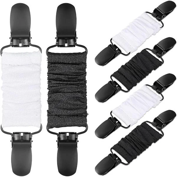 6 Pieces Black Cinch Clips for Dresses Cardigans, Elastic Glove Clothing Tightening Clip for Women Men
