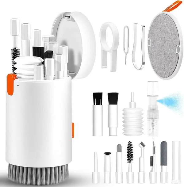 Rensesett for bærbar PC-skjerm, rengjøringsspray for datamaskintastatur for iPhone AirPods MacBook iPad, 20-i-1 elektronisk enhetsrengjøring også