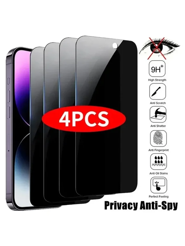 AliExpress - 4 Stück Sichtschutzfolie für iPhone 14 Pro Max 16 Pro Anti-Spy-Glas für iPhone 13 15 12 11 Pro Max 13 Mini