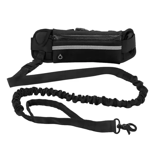 Handsfree-koppel med midjeväska, drakkoppel för löpning, utdragbar elastisk bälte, reflexvästar, hundtillbehör