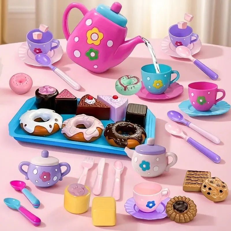AliExpress - Service à thé pour filles, service à thé, service à thé pour enfants comprenant bouilloire, biscuits, nourriture pour enfants, cadeaux 