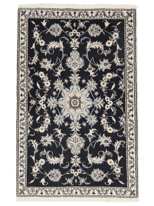 Oriental Nain Rug 90X140 Black/Dark Grey (Wool, )