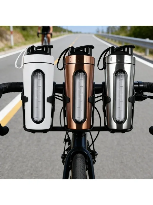 AliExpress - 700ML Sport-Protein-Shaker-Flasche aus Edelstahl, Auslaufsichere Fitness-Wasserflasche, Whey-Protein-Pulver-Mixer-Becher mit Skala