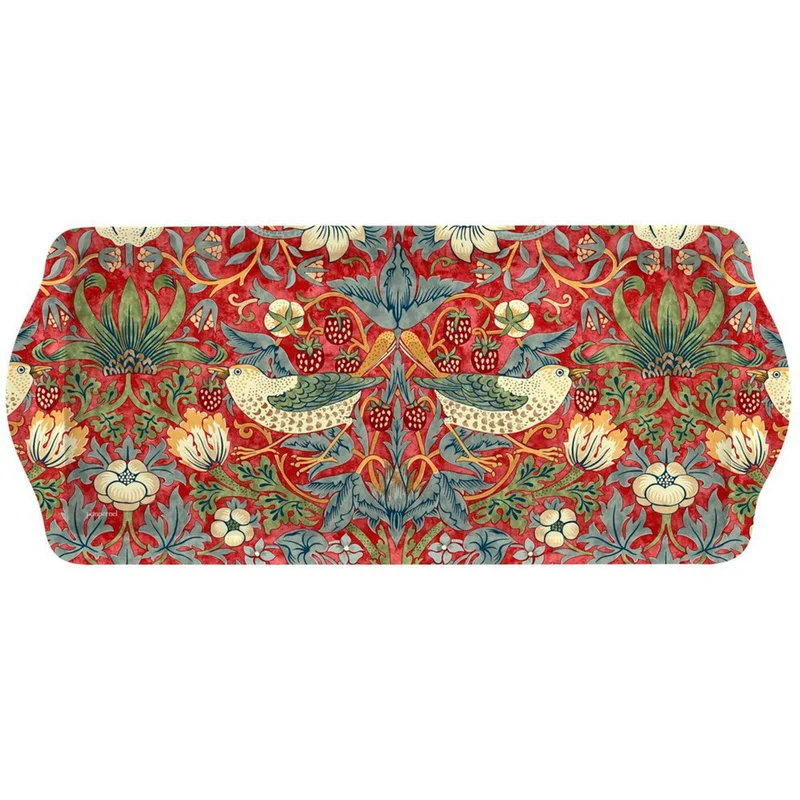 Spode Morris & Co Strawberry Thief Röd Smörgåsbricka | Dukning & Servering > Brickor & Underlägg > Serveringsbricka | Bagaren och Kocken
