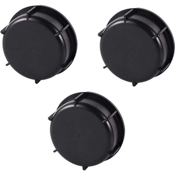 Set med 3 S100x8 IBC-tanklock. Kran- och slanganslutningar. 1000-liters tankanslutning. För 1000-liters tankventil. Regnvattentank. Behållare.