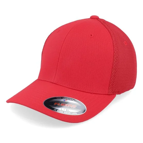 Flexfit - Rød flexfit Kasket - Tactel Mesh Red @ Hatstore