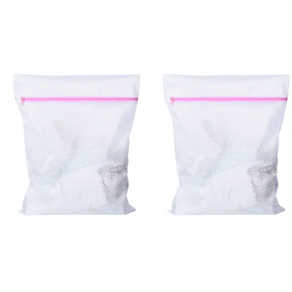2 Pieces Laundry Bags 60x60cm Mesh Laundry Bag Large Laundry Net with Zipper Laundry Bags Laundry Net for Machine[TT]
