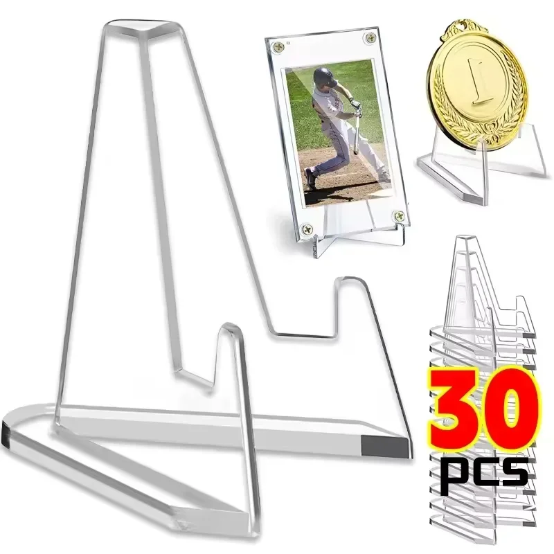 AliExpress - 1-30Pcs Transparent Acryl Münze Display-ständer Halter Kleine Staffelei Rack Karte Gedenk Herausforderung Münze Kapsel Halter 