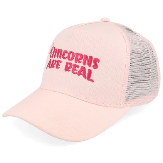 Unicorns - Rosa trucker Caps - Kids Unicorns Are Real Pastel Pink/Pastel Pink A-frame Trucker @ Hatstore