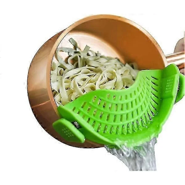 Clip-on Silicone Strainer for all Pots and Pans Green