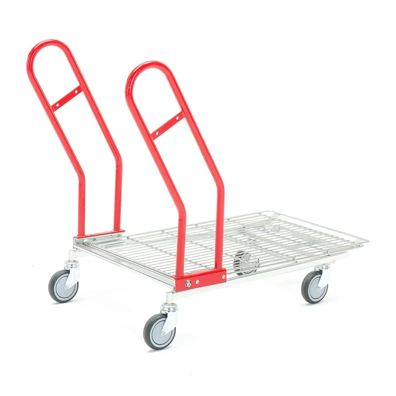 Flatbed stock trolley GATE, mesh platform, 1170x700 mm