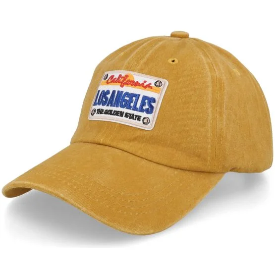 Iconic - Žlutá unconstructed Kšiltovka - LA License Plate Mustard Dad Cap @ Hatstore