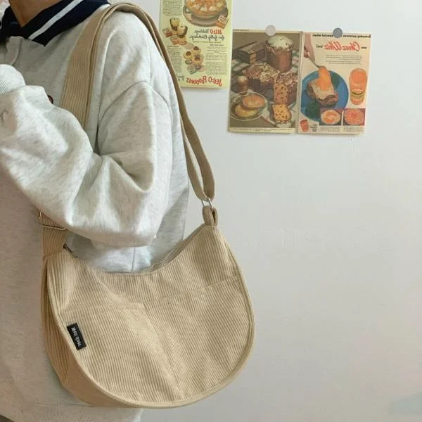 Kanvas skuldertaske Crossbody taske KHAKI