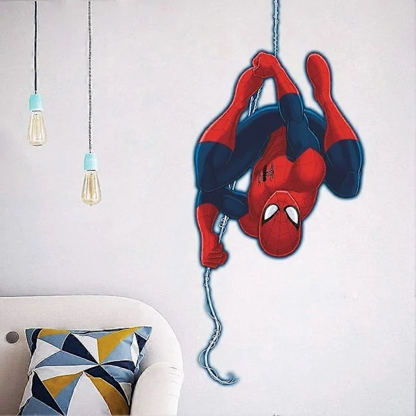 Spider-Man 3D Veggdekor Spiderman Tapet Spiderman 3D Veggdekor Veggdekor for Barnerom Stue Barnehage Bakgrunn Rem (FMY)